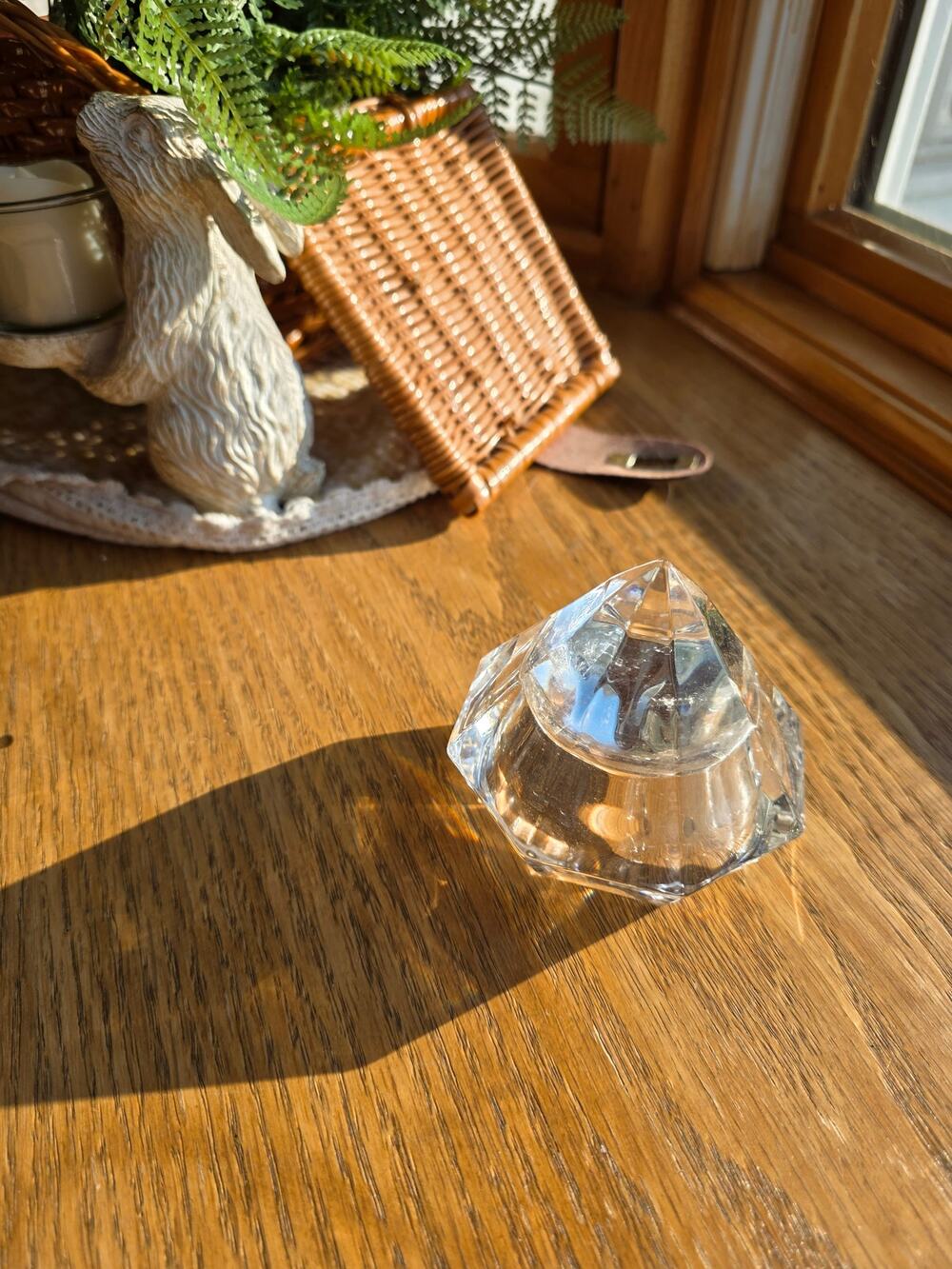 Faceted Crystal Paperweight Prism Cut Glass Ornament Glam Crystalcore Lightcore